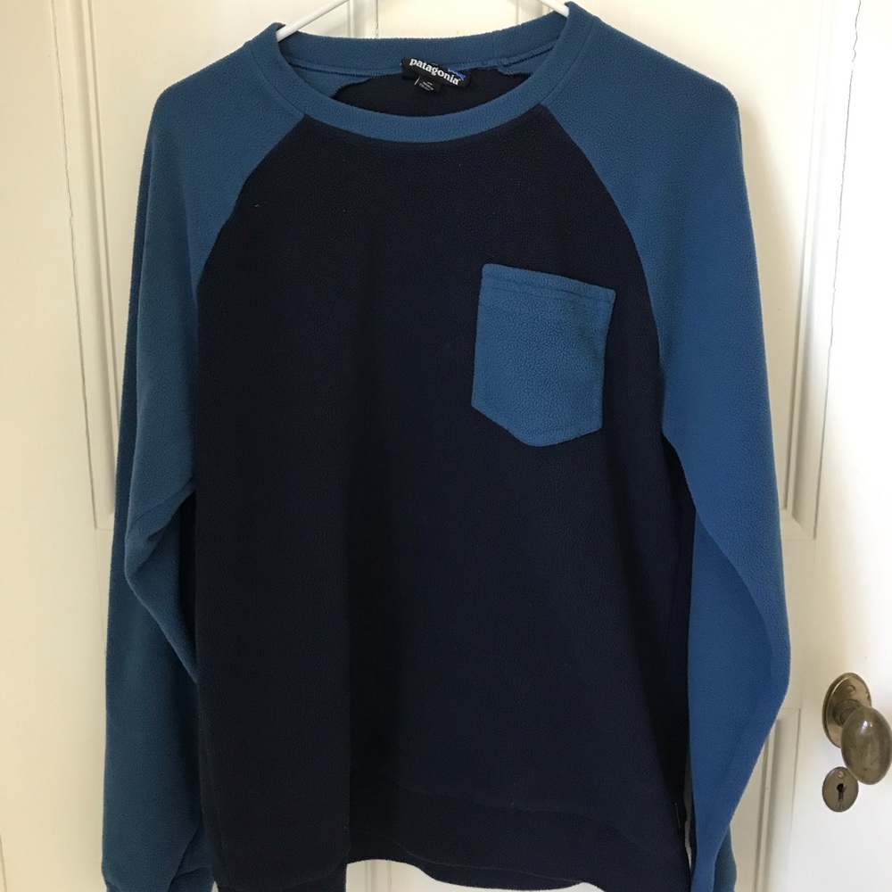 blue patagonia sweatshirt